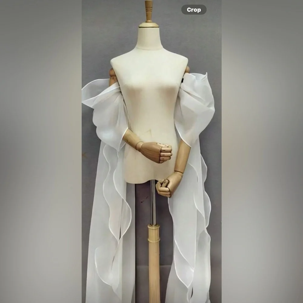 Elegant White Sheer Sleeves - Picture 1 of 3